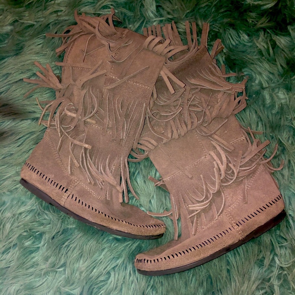 Minnetonka gray boots